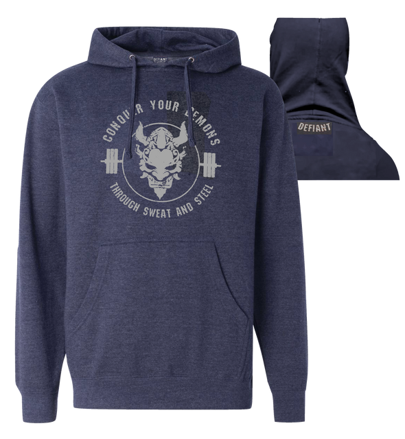 Load image into Gallery viewer, CONQUER YOUR DEMONS MIDWEIGHT HOODIE - CHARCOAL
