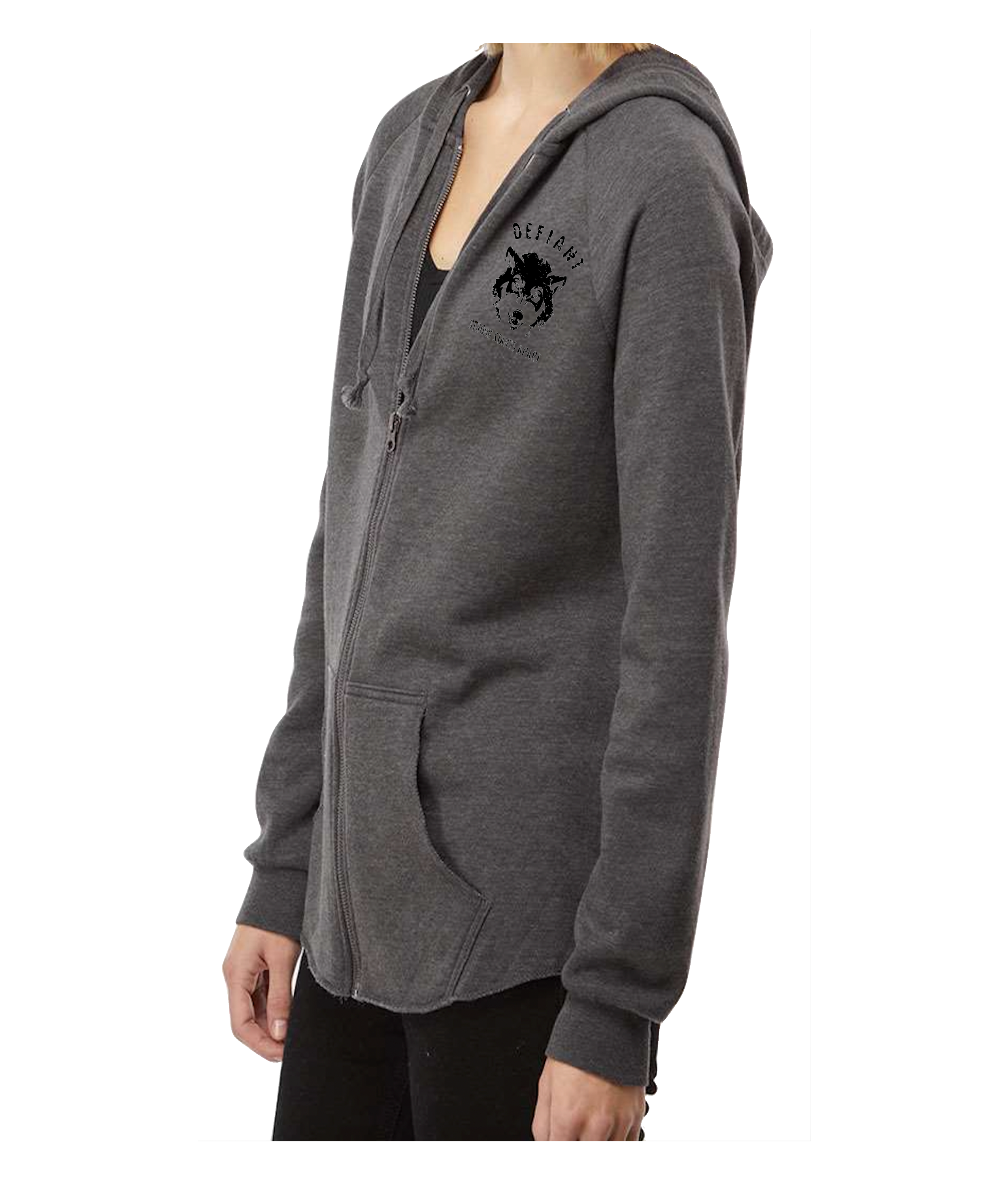 WOMEN'S WAVE WASH FULL ZIP HOODIE - DEFY WEAKNESS - HEATHERED SHADOW - This run only a few sizes left