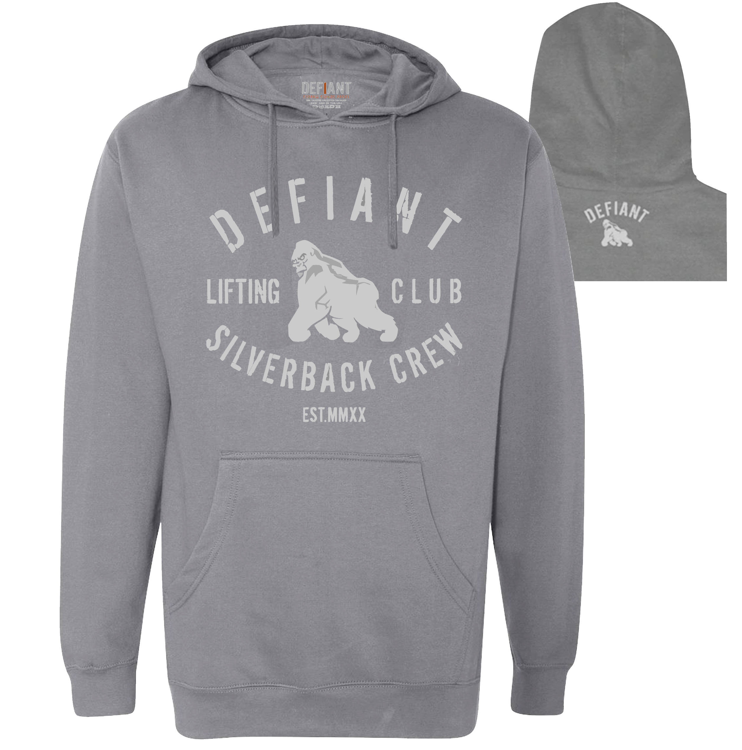 NEW - SILVER SILVERBACK MIDWEIGHT HOODIE - GUNMETAL GRAY - LIMITED SIZES
