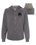 Load image into Gallery viewer, WOMEN&#39;S WAVE WASH FULL ZIP HOODIE - DEFY WEAKNESS - HEATHERED SHADOW - This run only a few sizes left
