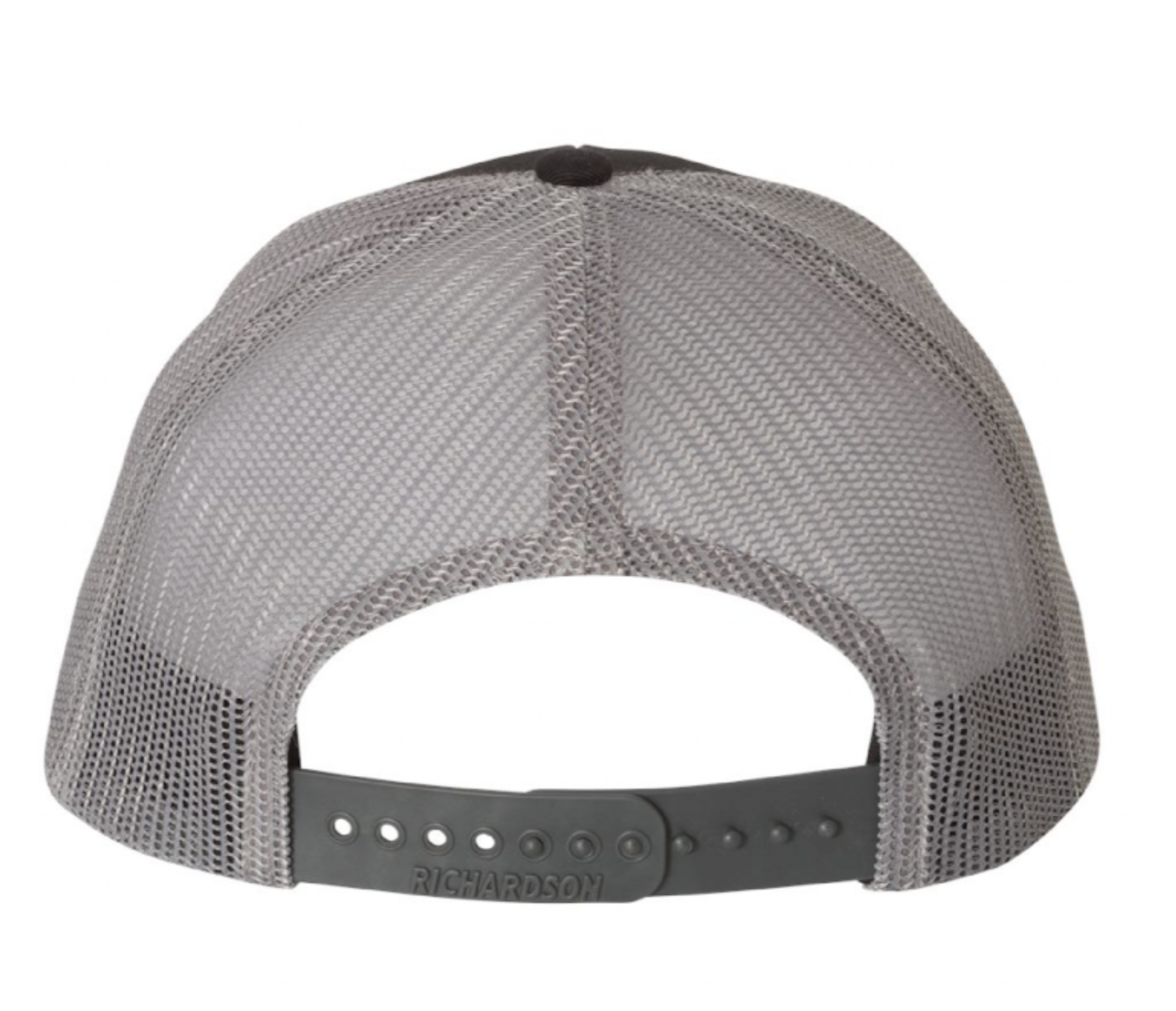 CONQUER - BLACK AND GRAY - MESH SNAP BACK HAT WITH TWILL EMBLEM
