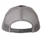 Load image into Gallery viewer, CONQUER - BLACK AND GRAY - MESH SNAP BACK HAT WITH TWILL EMBLEM
