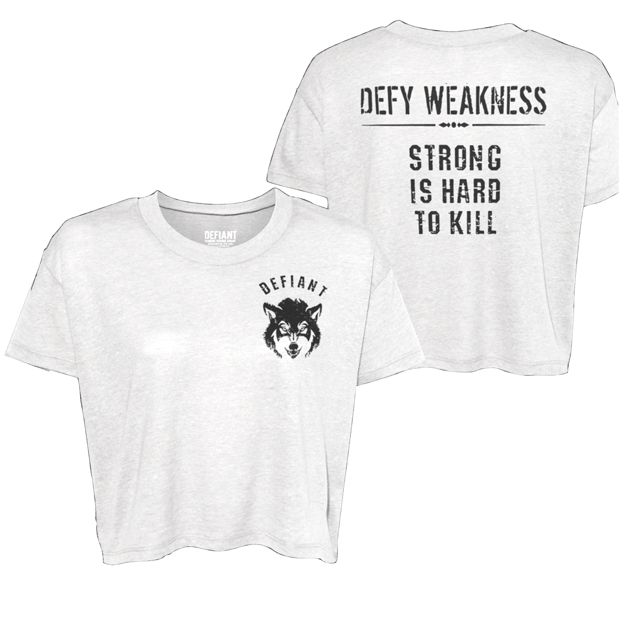 DEFY WEAKNESS - CROP BABY TEE - RELAXED FIT - ALMOST GONE!