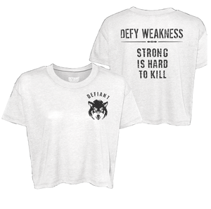 DEFY WEAKNESS - CROP BABY TEE - RELAXED FIT - ALMOST GONE!
