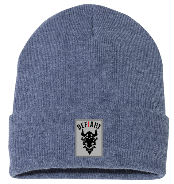 CLASSIC CUFFED BEANIE HAT - with DEFIANT TWILL EMBLEM - OS