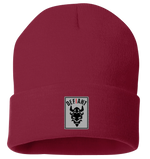 Load image into Gallery viewer, CLASSIC CUFFED BEANIE - WITH CONQUER EMBLEM - BLACK - BLUE or RED
