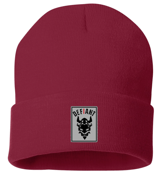 CLASSIC CUFFED BEANIE HAT - with DEFIANT TWILL EMBLEM - OS TRUE