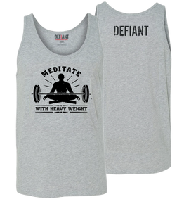 NEW FOR SPRING - MEDITATE WITH HEAVY WEIGHT - TANK - HEATHER GRAY
