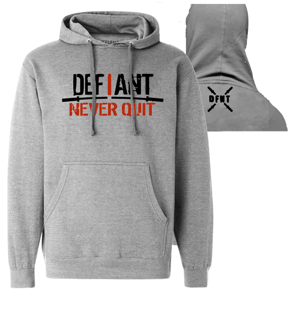 Load image into Gallery viewer, NEW! DEFIANT: &quot;I NEVER QUIT&quot; HOODIE
