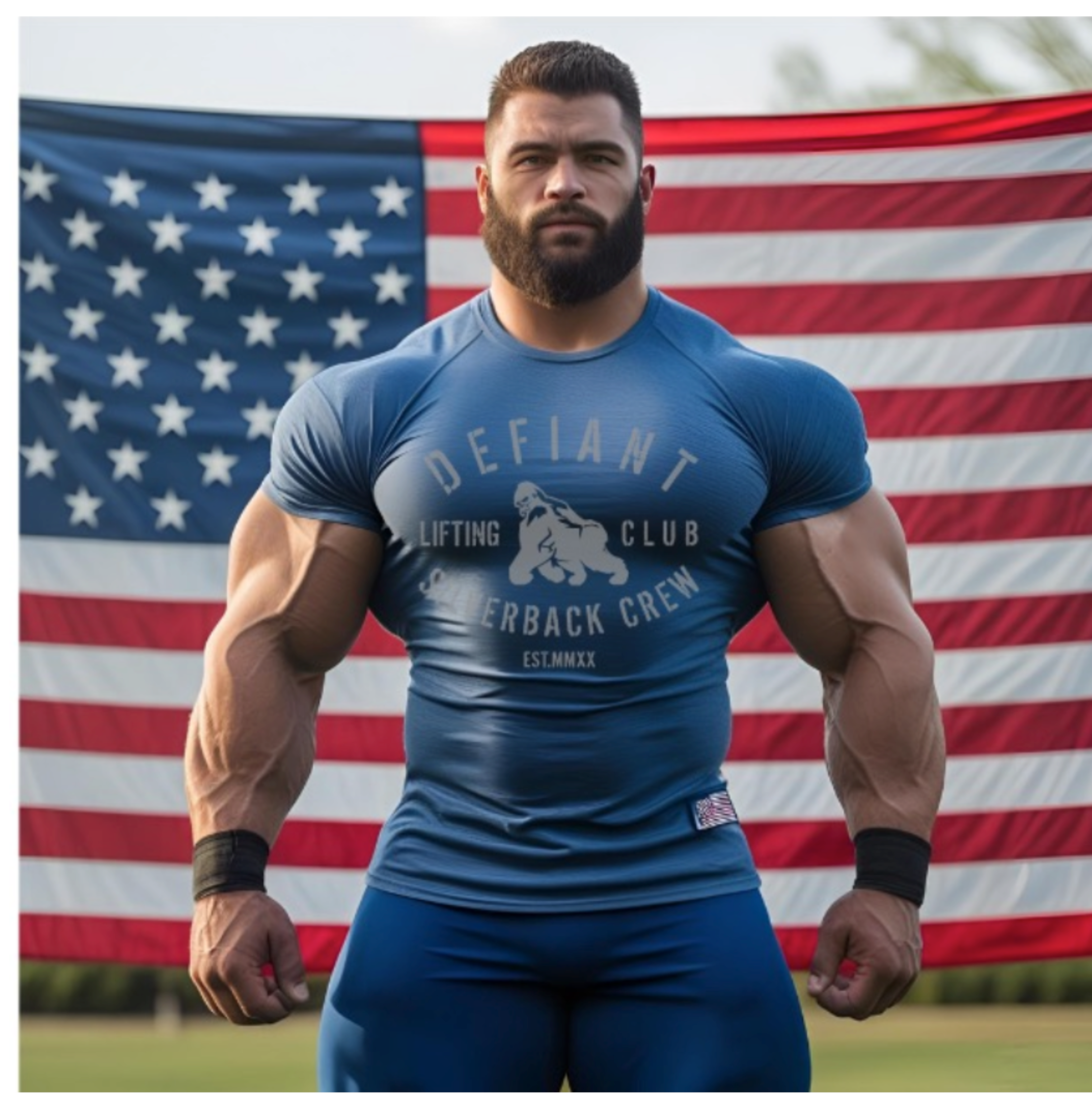 NEW ROYAL BLUE - DEFIANT SILVERBACK LIFTING CLUB TSHIRT