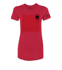 STRONG STANDS APART - Women's long, Slim Fit SS Tee - in Red