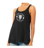 Load image into Gallery viewer, CONQUER YOUR DEMONS - WOMEN&#39;S FLOWY SHIRRED RACERBACK TANK
