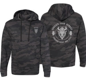 CONQUER YOUR DEMONS - MIDWEIGHT HOODIE - BLACK CAMO
