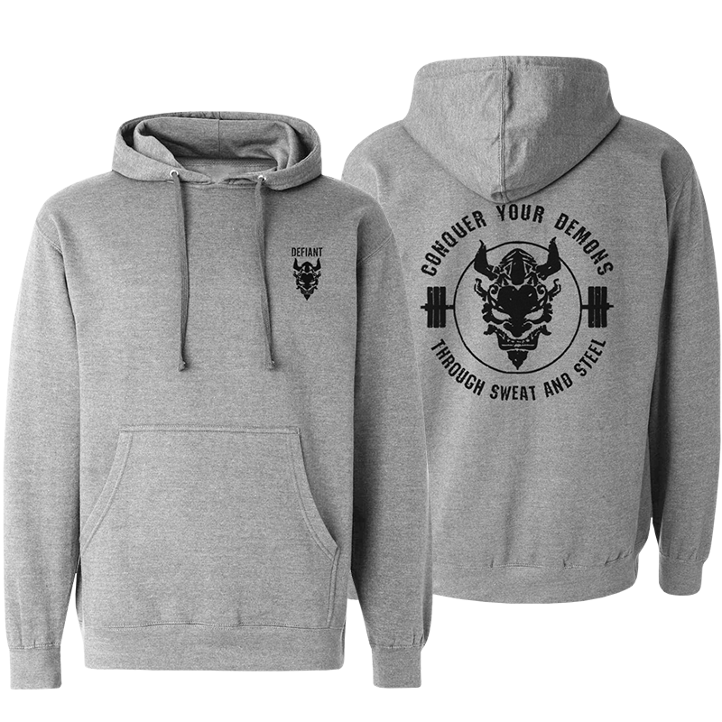 CONQUER YOUR DEMONS MIDWEIGHT HOODIE - GRAY HEATHER