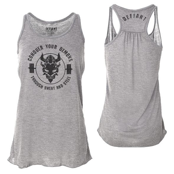 Load image into Gallery viewer, CROP TANK - MEDITATE WITH HEAVY WEIGHT - Now in Athletic Gray
