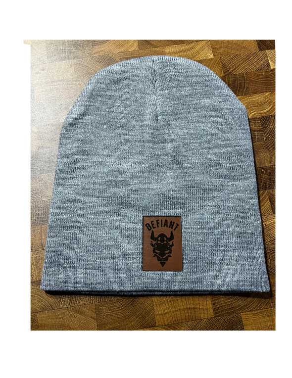 Load image into Gallery viewer, CLASSIC BEANIE HAT - with DEFIANT LEATHER PATCH - IS HERE!
