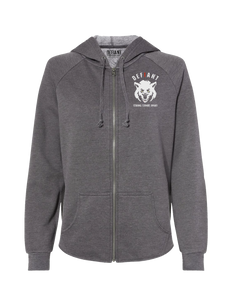 LIMITED SIZES - WOMEN'S WAVE WASH FULL ZIP HOODIE - DEFY WEAKNESS WHITE WOLF